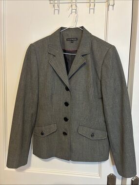 Studio Works Gray Herringbone Tailored Blazer 👵MT